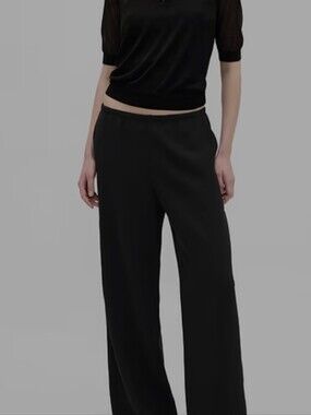 GAP Easy Pant Black Wide-Leg Size Small Tall